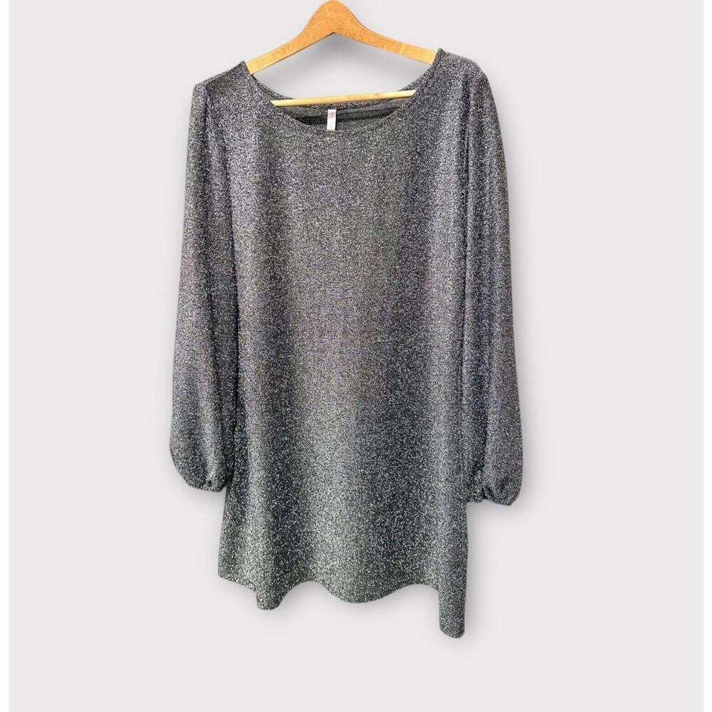 Xhiliration Womens Dress Short Stretch Sparkly Silver Gray Black Lining Size XXL